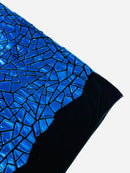 Mirror Sequins Velvet - Royal Blue - Shiny Mirror Cut Sequins on Velvet By Yard