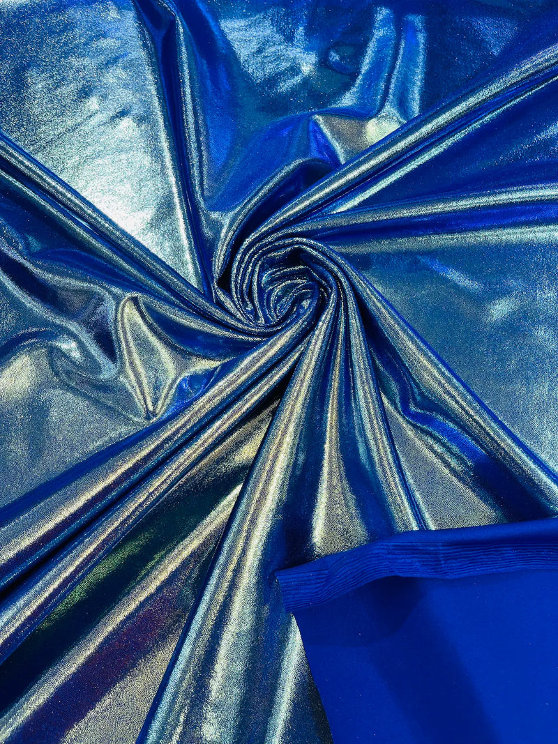 Mystique Spandex Foil Fabric - Royal Blue  - Nylon/Spandex Iridescent Foggy Foil Fabric  4 Way Stretch 58/60" By Yard
