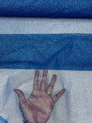 Glitter Lace Mesh Fabric - Royal Blue - Shimmer Glitter Dot Design on Mesh Lace By Yard