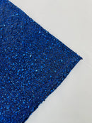 Sparkle Glitter Beaded Fabric - Royal Blue - Shimmer Stretch Glitter Fabric with Beads and Sequins Sold By Yard