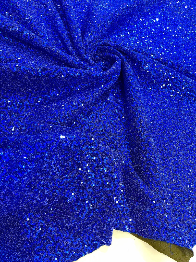 Lurex Stretch Fabric - Royal Blue  - Shiny Metallic 4 Way Stretch Sequins Lurex Spandex Fabric by Yard