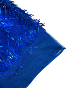 Sword Shaped Sequins - Royal Blue - Hanging Solid Sequins On Mesh Fabric By Yard