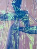 Pearl Iridescent Sheer Organza - Royal Blue - 58" Organza Fabric for Fashion, Crafts, Decor By Yard