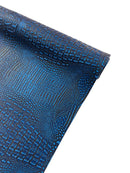 Faux Alligator Print Vinyl Fabric - Royal Blue -  Faux Animal Print Sold by The Yard