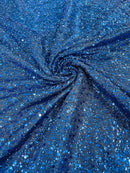 Sparkle Glitter Beaded Fabric - Royal Blue - Shimmer Stretch Glitter Fabric with Beads and Sequins Sold By Yard