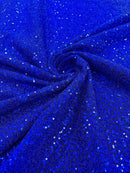 Lurex Stretch Fabric - Royal Blue  - Shiny Metallic 4 Way Stretch Sequins Lurex Spandex Fabric by Yard