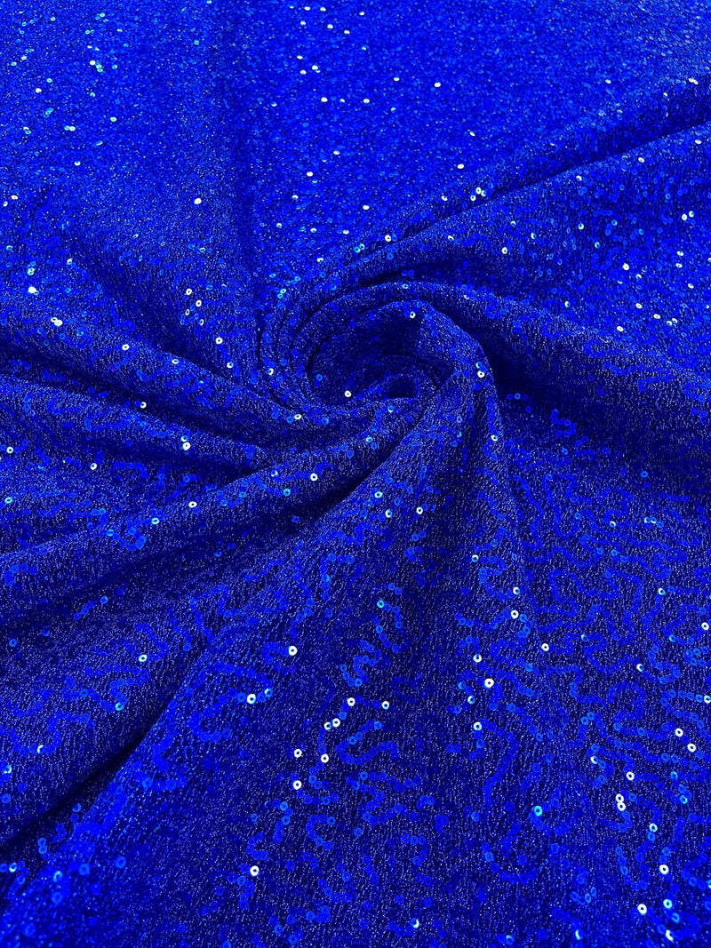 Lurex Stretch Fabric - Royal Blue  - Shiny Metallic 4 Way Stretch Sequins Lurex Spandex Fabric by Yard