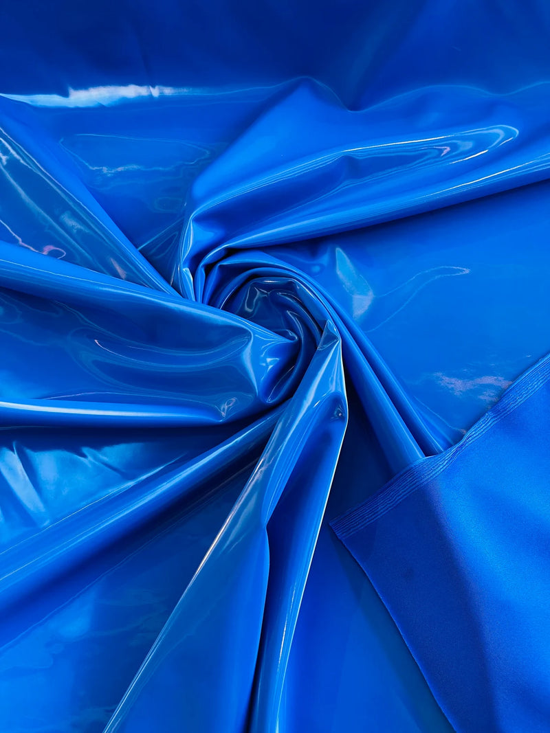 Shiny Latex Stretch Vinyl - Royal Blue - 4 Way Stretch Milliskin Vinyl Spandex Latex Fabric by Yard