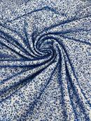 Beaded Mesh 3D Fabric - Royal Blue - Beaded Lace Mesh Fabric Embroidered with Small Sequins Sold By Yard