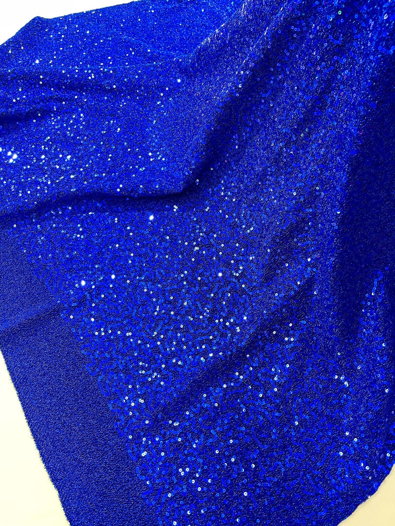 Lurex Stretch Fabric - Royal Blue  - Shiny Metallic 4 Way Stretch Sequins Lurex Spandex Fabric by Yard