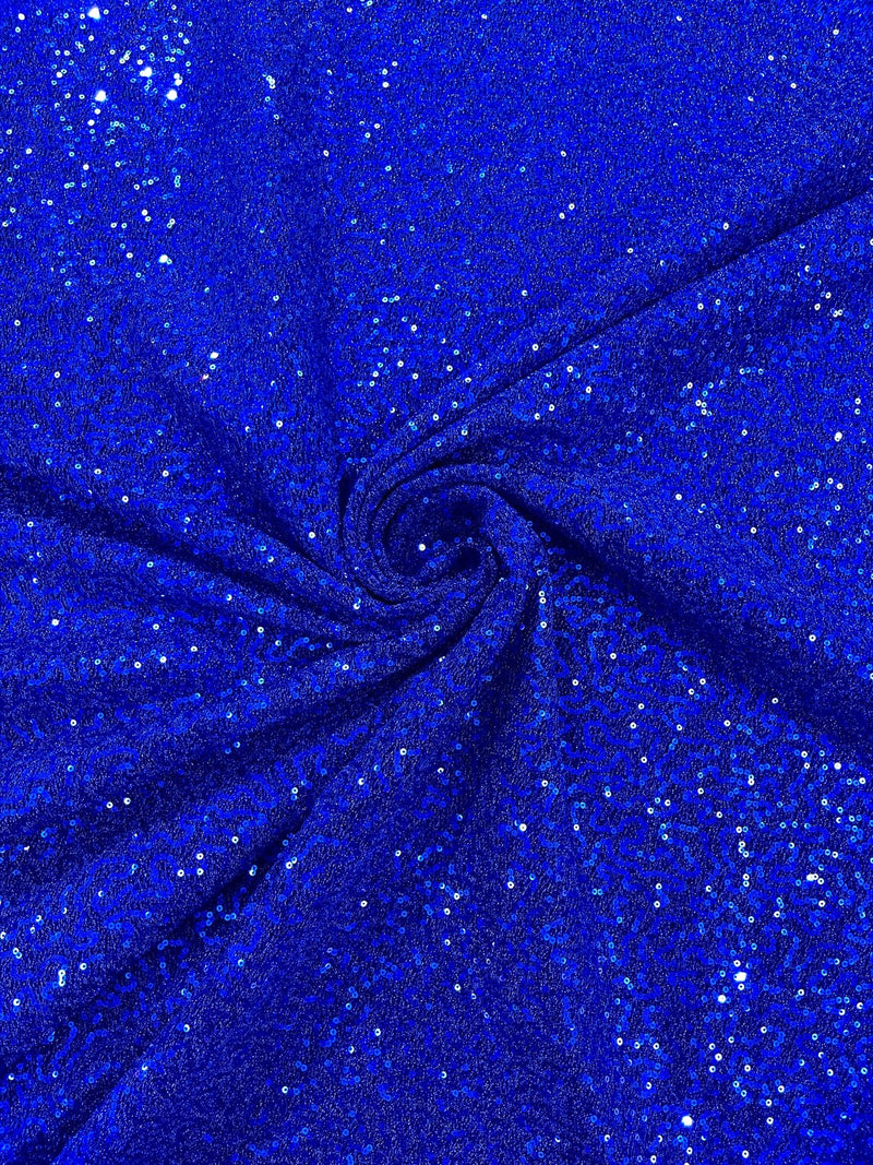 Lurex Stretch Fabric - Royal Blue  - Shiny Metallic 4 Way Stretch Sequins Lurex Spandex Fabric by Yard