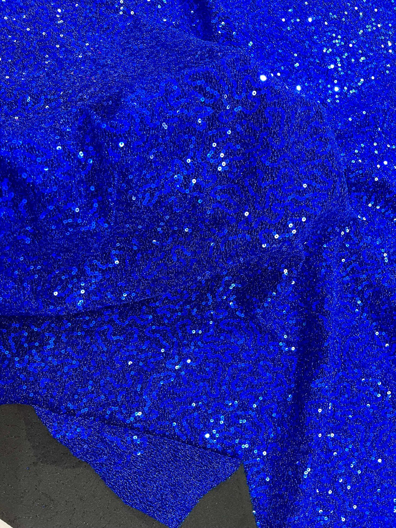 Lurex Stretch Fabric - Royal Blue  - Shiny Metallic 4 Way Stretch Sequins Lurex Spandex Fabric by Yard