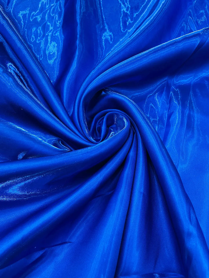 60" Crystal Liquid Satin Fabric - Water Shine Ultra Glossy Shimmer Reflective Bridal Satin Fabric By Yard