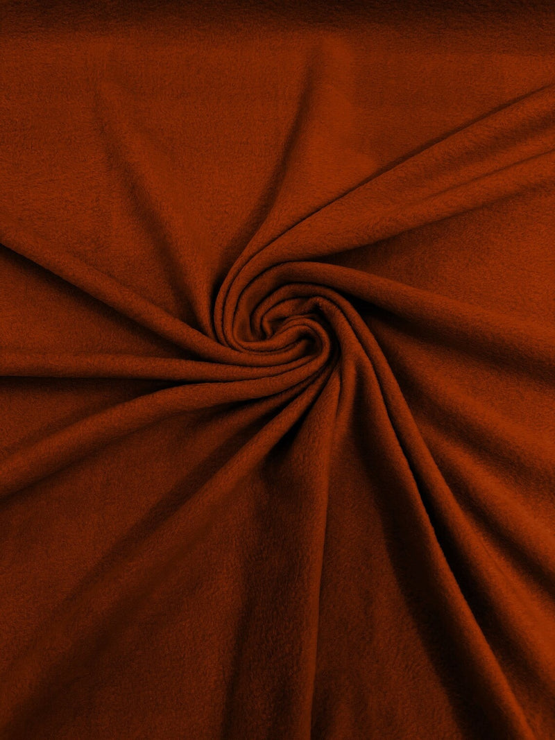 Solid Polar Fleece Fabric - Rust - Anti-Pill Soft Polar Fleece 58" Sold by Yard