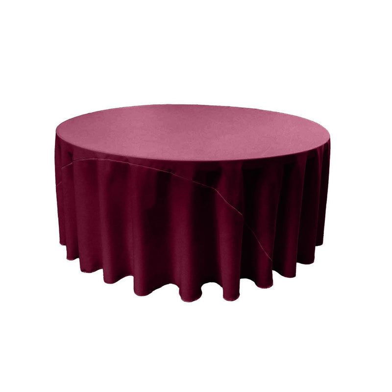 120" Solid Round Drape Tablecloth - 3 Part Stitched Round Full Table Cover Available in Different Sizes (84 Colors)