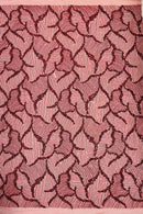 Red Beaded Fabric by yard, Bridal beaded, Damask Pattern Beads and Sequins