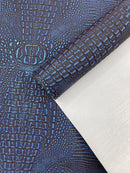 Caiman Gator Vinyl - Upholstery Faux Leather Vinyl Fabric by the Yard, Embossed Gator Caiman Fabric Upholstery