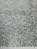 Rhinestone Glitter Mesh Fabric - Sage Green - Shiny Glitter Mesh Rhinestone Detail Fabric by Yard
