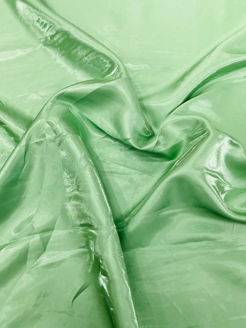 60" Crystal Liquid Satin Fabric - Water Shine Ultra Glossy Shimmer Reflective Bridal Satin Fabric By Yard