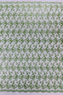 Metallic Floral Butterfly Fabric - Sage Green - Embroidered Floral Butterfly Design Mesh Fabric by Yard