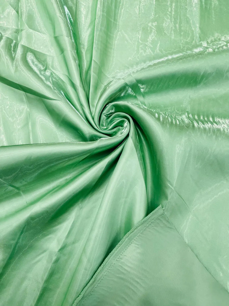 60" Crystal Liquid Satin Fabric - Water Shine Ultra Glossy Shimmer Reflective Bridal Satin Fabric By Yard