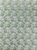Butterfly Floral Lace Fabric - Sage Green - Butterfly Flower Metallic Design on Lace Fabric By Yard