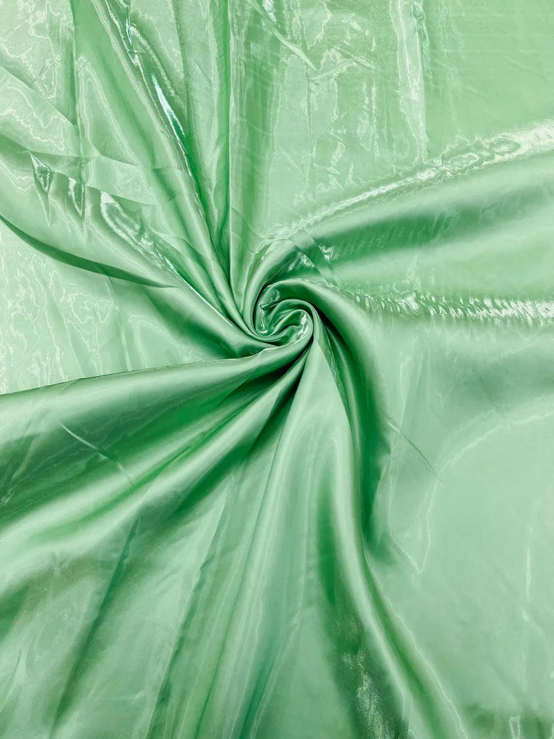 60" Crystal Liquid Satin Fabric - Water Shine Ultra Glossy Shimmer Reflective Bridal Satin Fabric By Yard