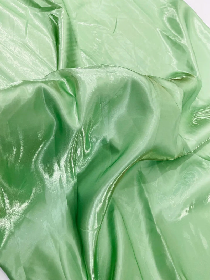 60" Crystal Liquid Satin Fabric - Water Shine Ultra Glossy Shimmer Reflective Bridal Satin Fabric By Yard