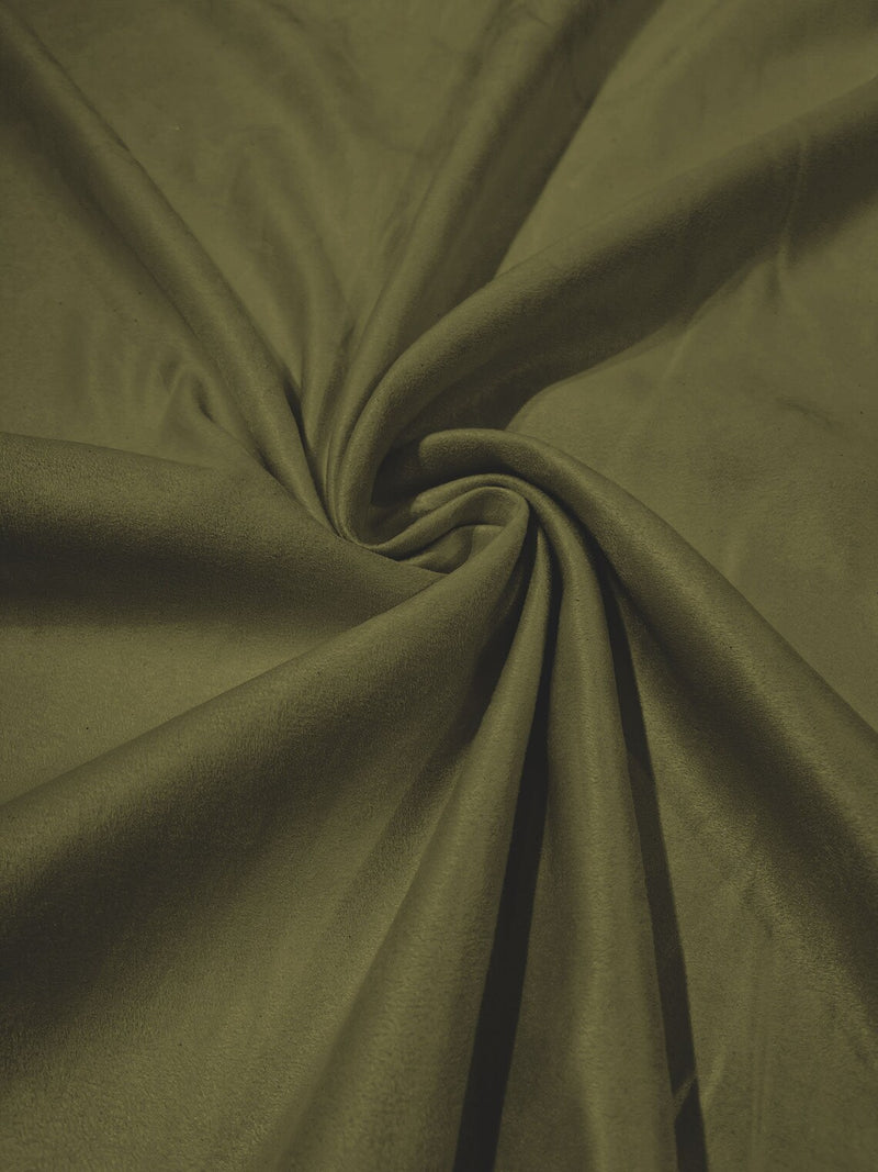 58" Faux Micro Suede Fabric - Sage Green - Polyester Micro Suede Fabric for Upholstery / Crafts / Costume By Yard