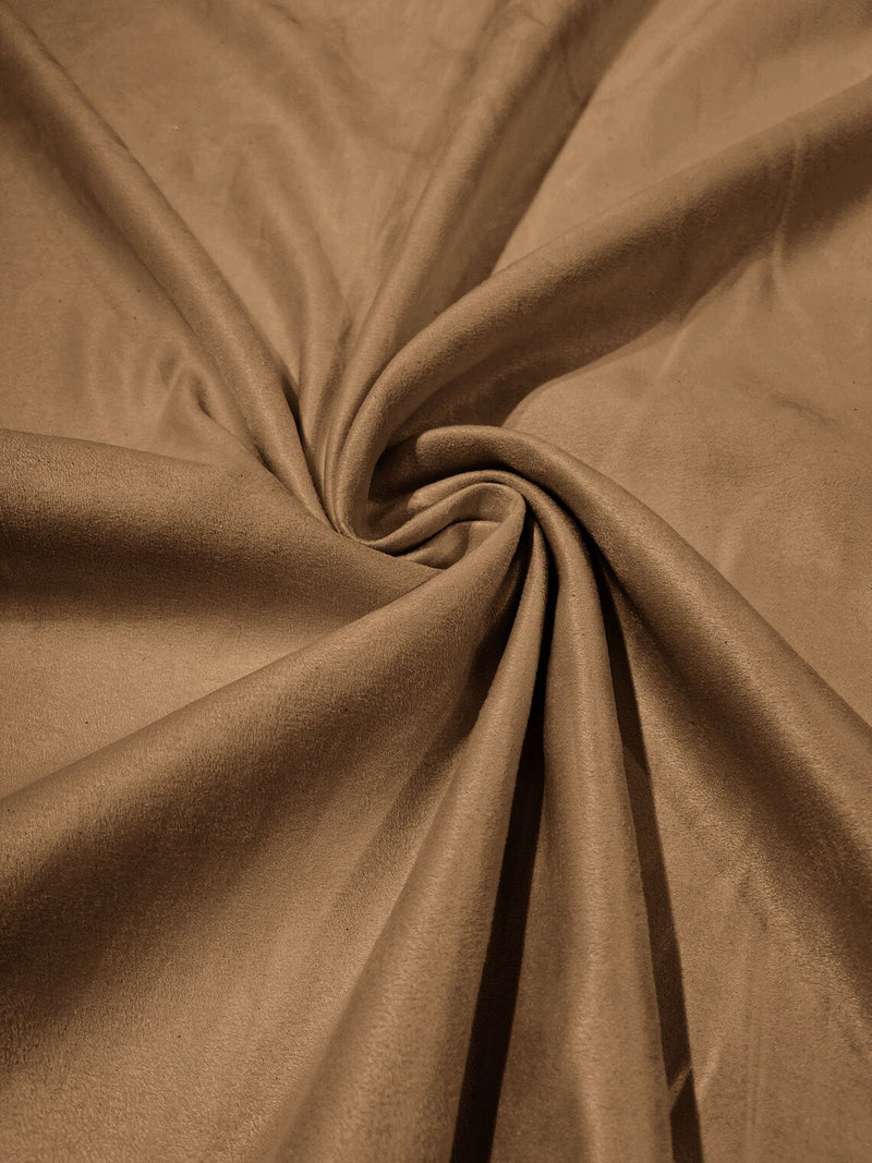 58" Faux Micro Suede Fabric - Sand - Polyester Micro Suede Fabric for Upholstery / Crafts / Costume By Yard