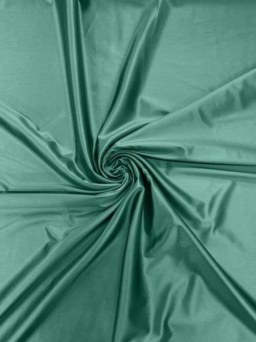 60" Shiny Heavy Satin Fabric - Seafoam - Stretch Satin Shiny Heavy Fabric Sold By Yard