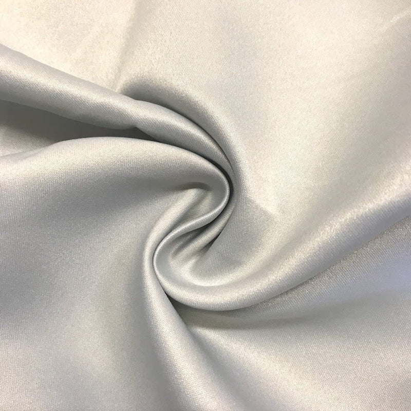 Matte L'Amour Satin - Silver - (Peau de Soie) Duchess Fabric For Bridal, Bridesmaid Dress By Yard