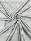 Matte Snake Skin Print Fabric - Silver - Snake Stretch Spandex Costume, Legging Fabric By Yard