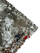 Circle Paillette Sequins - Silver - Large Round Paillette Sequins Design Fabric By Yard