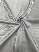 60" Crystal Liquid Satin Fabric - Water Shine Ultra Glossy Shimmer Reflective Bridal Satin Fabric By Yard