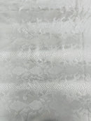 Matte Snake Skin Print Fabric - Silver - Snake Stretch Spandex Costume, Legging Fabric By Yard