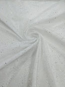 Sparkle Tulle Glitter Fabric - Silver - Tulle Fabric with Sparkle Glitter Sold By Yard