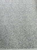 Rhinestone Glitter Mesh Fabric - Silver - Shiny Glitter Mesh Rhinestone Detail Fabric by Yard
