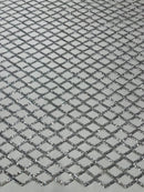 Diamond Net Sequins Fabric - Silver - Geometric Diamond Net Design on Mesh Lace Fabric By Yard