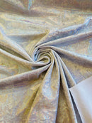 Foggy Foil Velvet Fabric - Silver Iridescent - Oil Slick 58/60" Stretch Foil Velvet Fabric By Yard