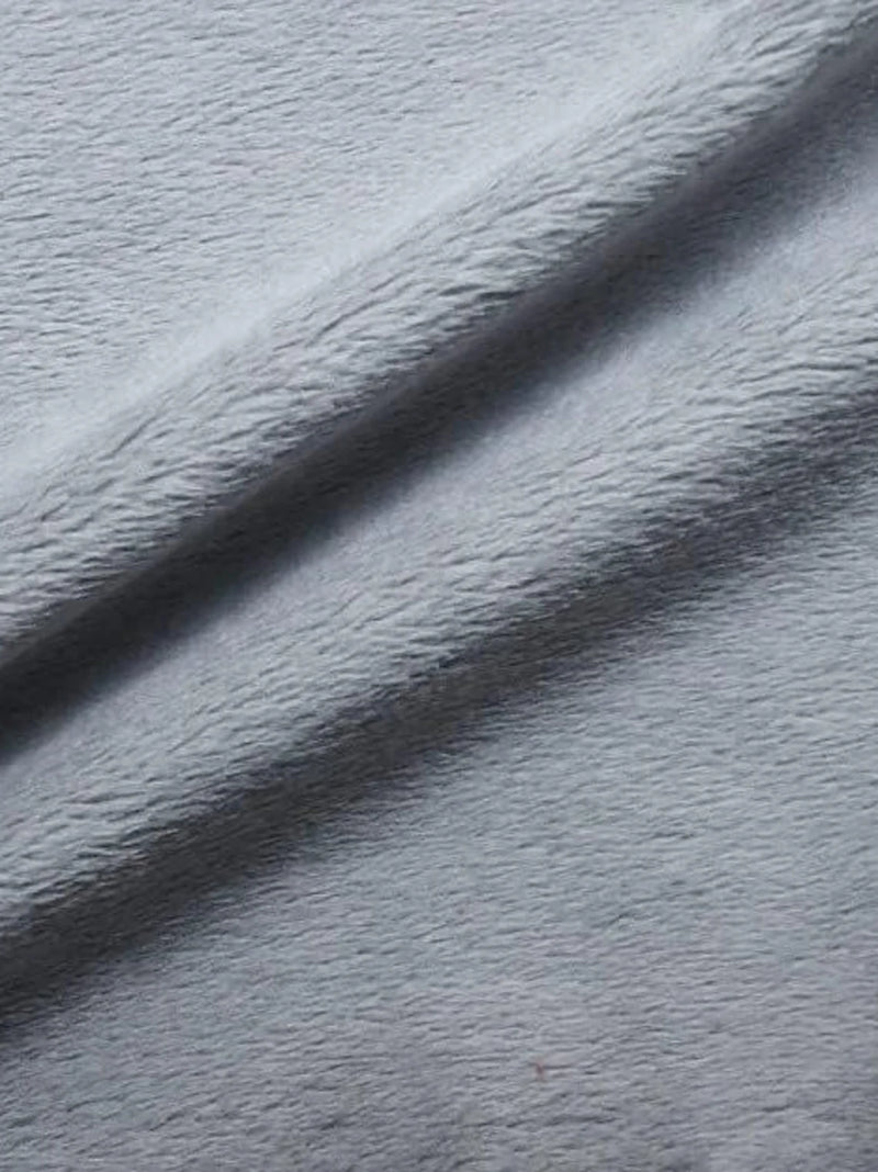 Soft Minky Faux Fur 3.mm Fabric - Silver - 60" Soft Minky Blanket Fabric by the Yard