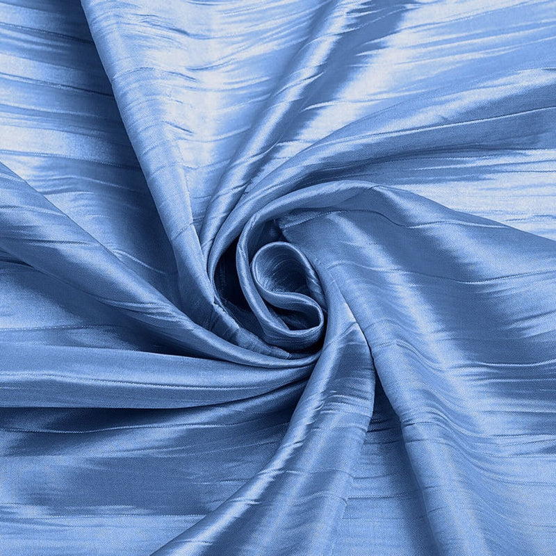 Crushed Taffeta Fabric - Sky Blue - 54" Wide Crushed Taffeta Creased Fabric Sold by Yard