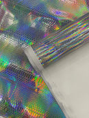 Viper Snake Holographic Embossed PVC, Snake Vinyl Fabric By The Yard DIY Upholstery Accessories Applications Iridescent Snake