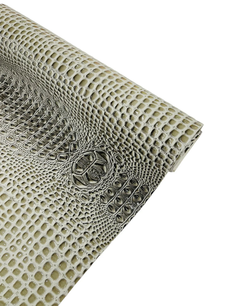 Gator 3D Embossed Vinyl Fabric Faux Fake Leather Vinyl Fabric, Embossed Crocodile Fabric By The Yard Upholstery Purses Shoes