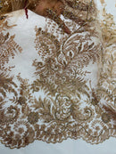 Skin Silver Rhinestones Glitter Fabric on a Mesh by the Yard | Quinceanera Design Glitter Rhinestones on Mesh Fabric Prom Dress