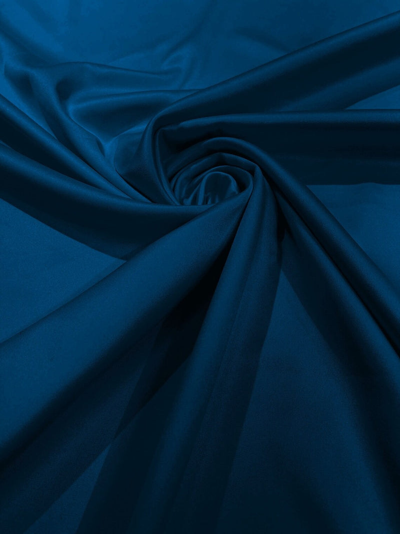 Matte L'Amour Stretch Satin - Teal - Stretch Satin Fabric For Bridal, Prom Dress Sold By Yard