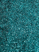 58/60" Velvet Sequins Stretch Fabric - Teal - Velvet Sequins 2 Way Stretch Sold By Yard