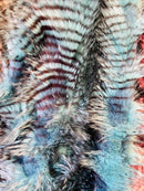 60" Feather Shaggy Faux Fur - Teal - Soft Long Pile Thick Faux Fur Fabric By Yard