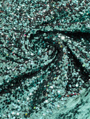 58/60" Velvet Sequins Stretch Fabric - Teal - Velvet Sequins 2 Way Stretch Sold By Yard