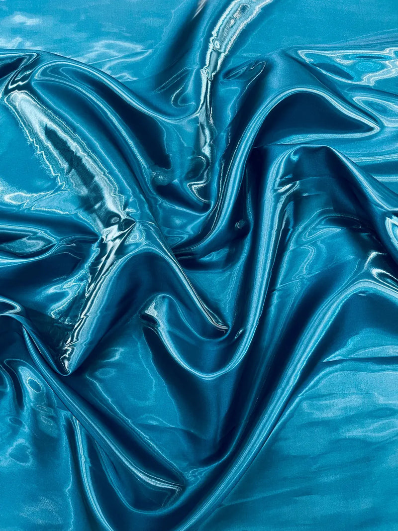 60" Crystal Liquid Satin Fabric - Water Shine Ultra Glossy Shimmer Reflective Bridal Satin Fabric By Yard